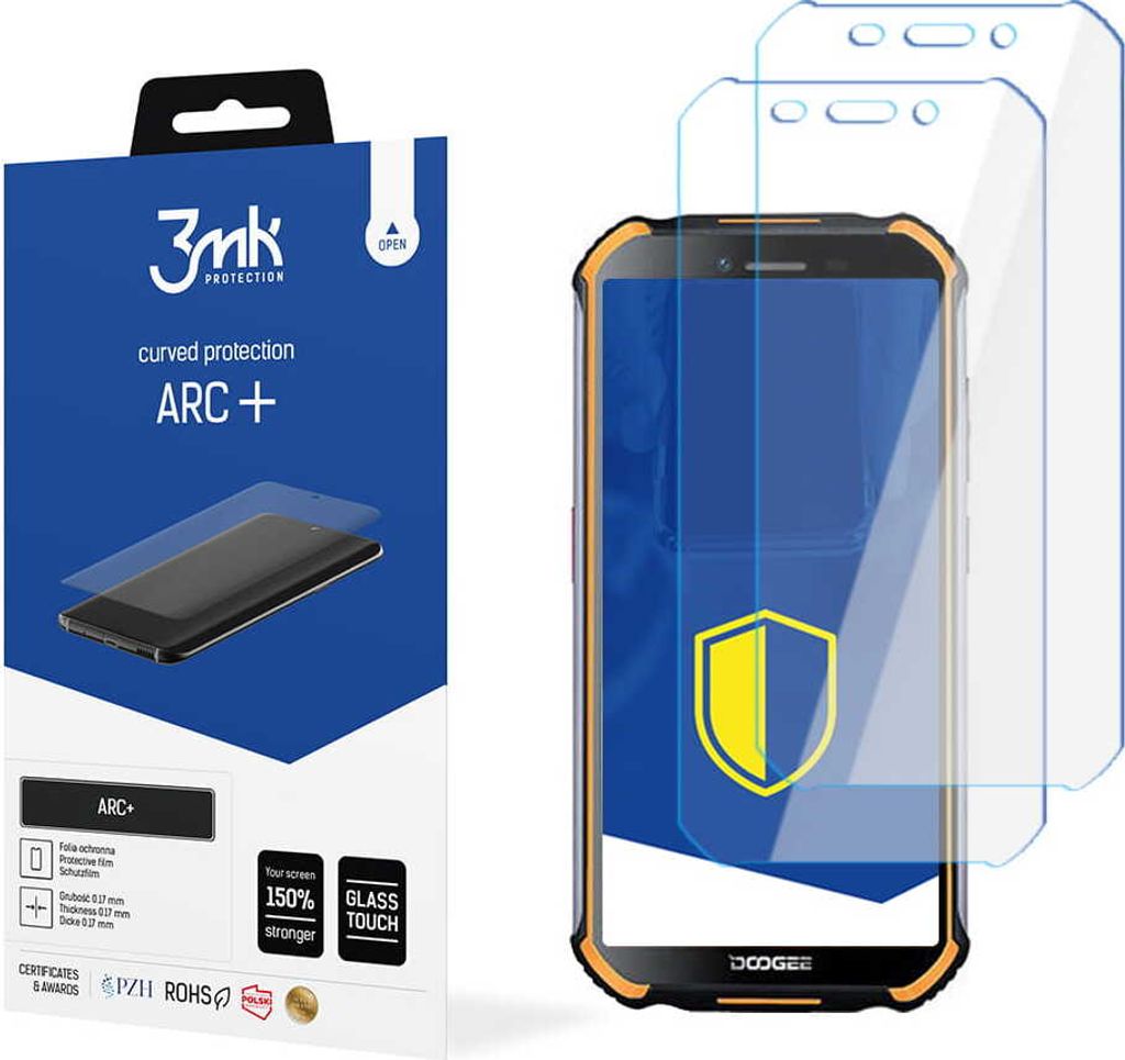 3mk Display Schutzfolie ARC+ für Doogee S40 Pro 0,17mm Self-Heal (2 Stück)