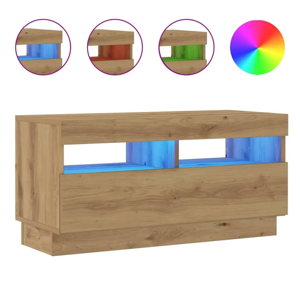 Mobile TV LED Rovere Artisan 80x35x40 cm - Porta TV Moderno Compatto