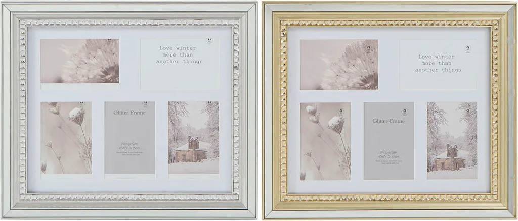 Cadre Photo Argenté et Or DKD Home Decor Luxury 46x40 cm - Lot de 2