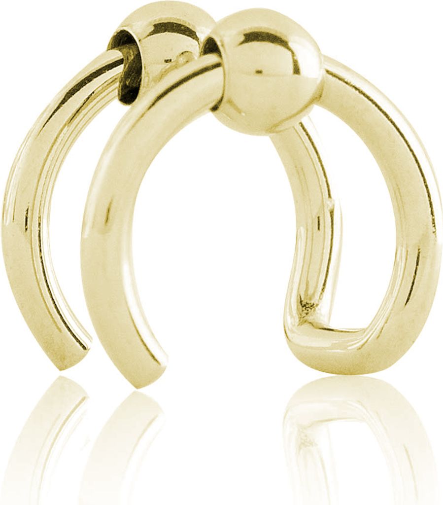 Ear Cuff Chirurgenstahl goldfarben zweireihig mit Kugel