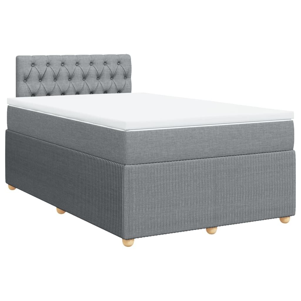 Möbel Boxspringbett/bettgestell - Bettrahmen - Doppelbett - mit Matratze Hellgrau 120x190 cm Stoff - Polsterbett Klassische Betten CLORIS2224239