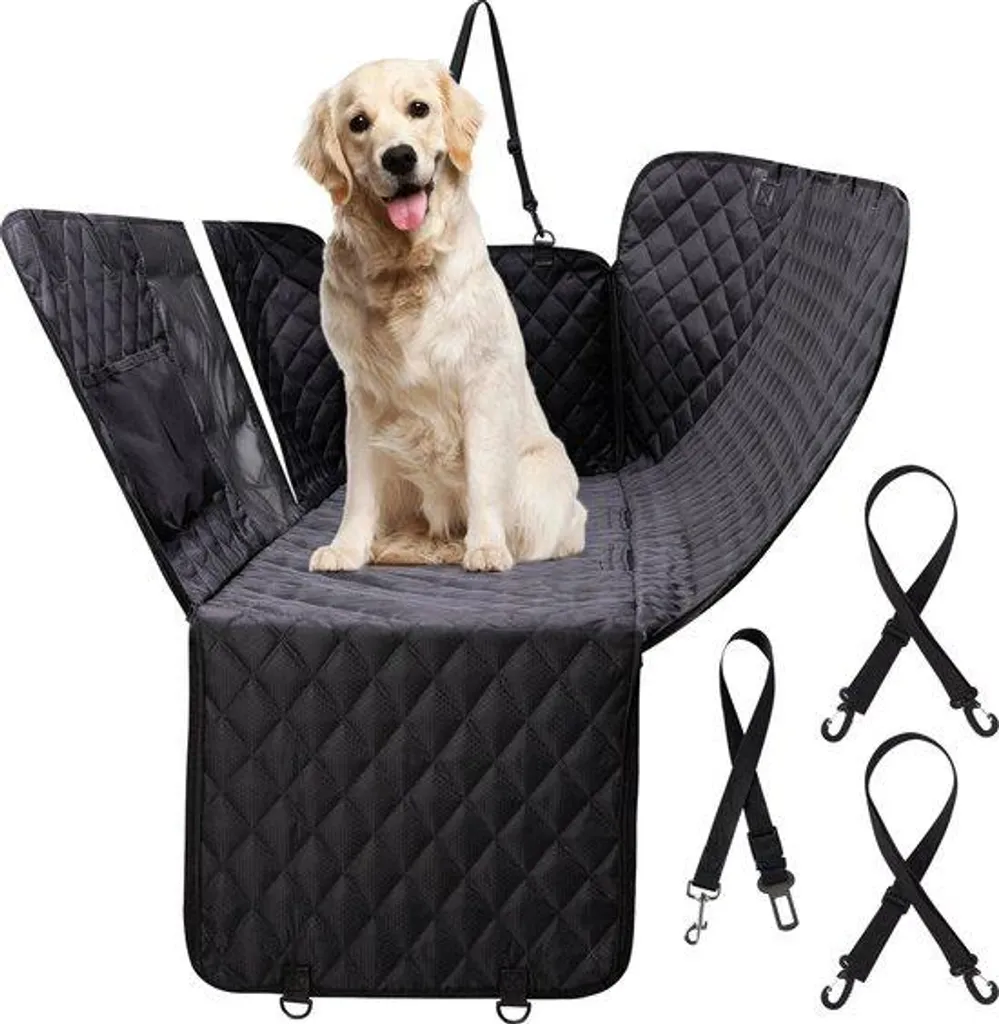 Housse de siège auto pour chien, noire et facile à nettoyer, 137x147
