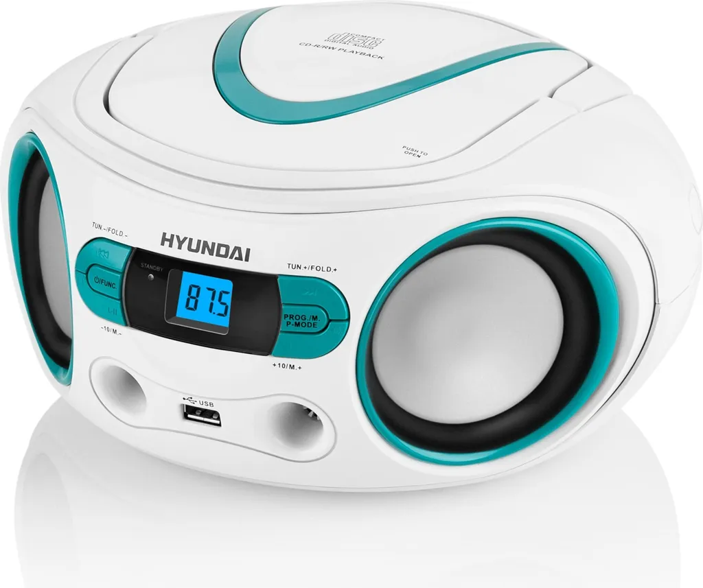Radio CD Portable pour Enfant Hyundai TRC 533 AU3WBL USB Blanc Bleu - 2