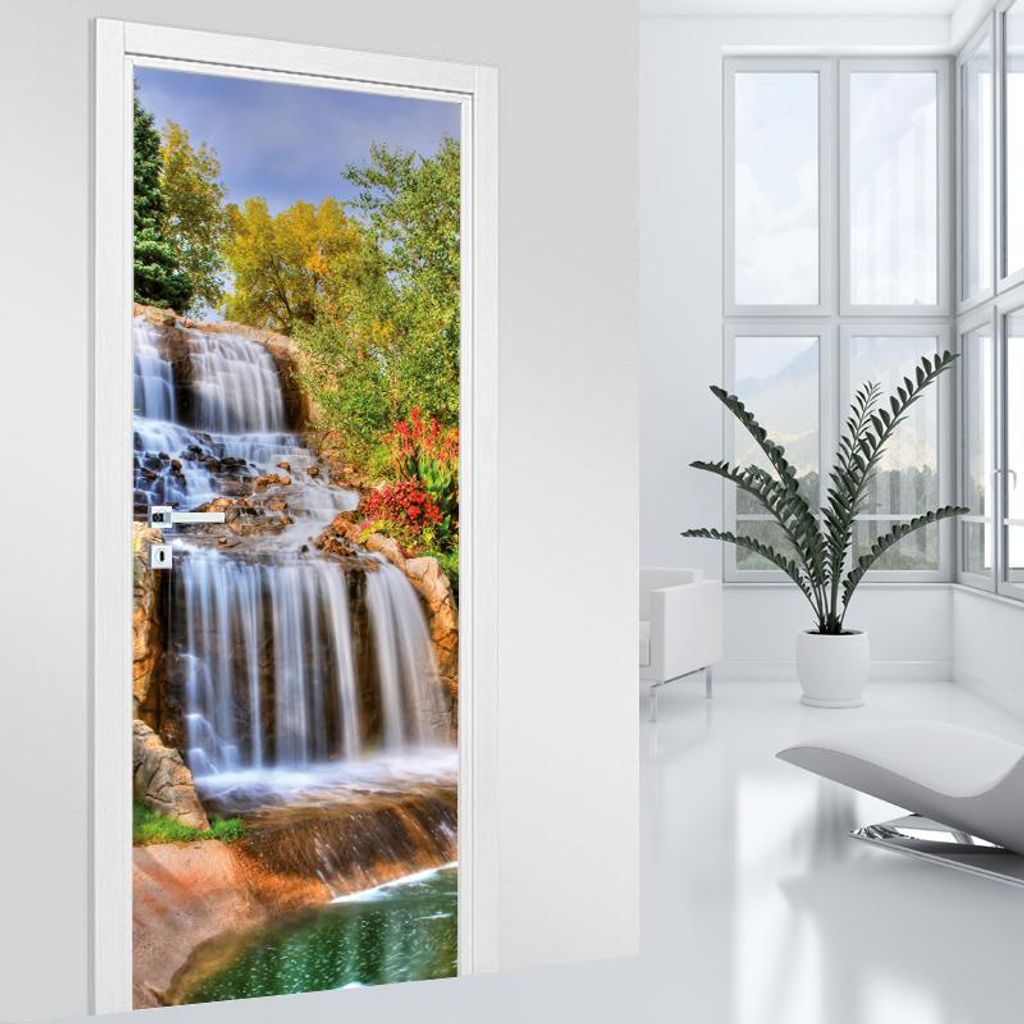 Türaufkleber – Lumaléa – Wasserfall – MAT-Kleber – Breite 73 x H?he 205 cm