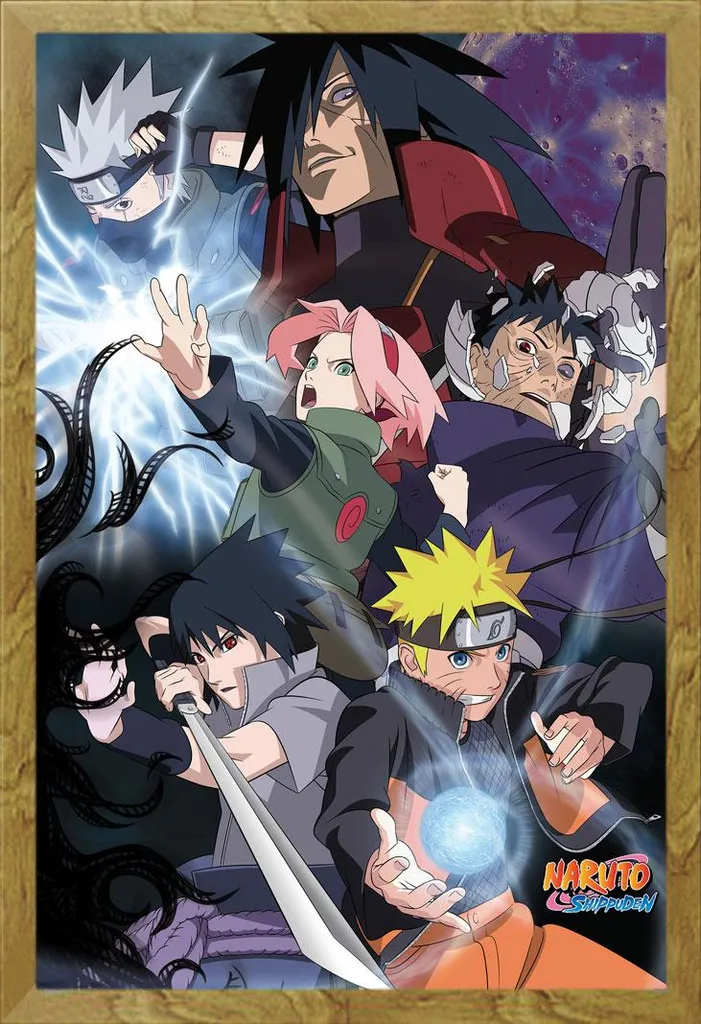 Quadro Naruto Shippuden 61x91.5cm - Cornice Rovere e Vetro Acrilico