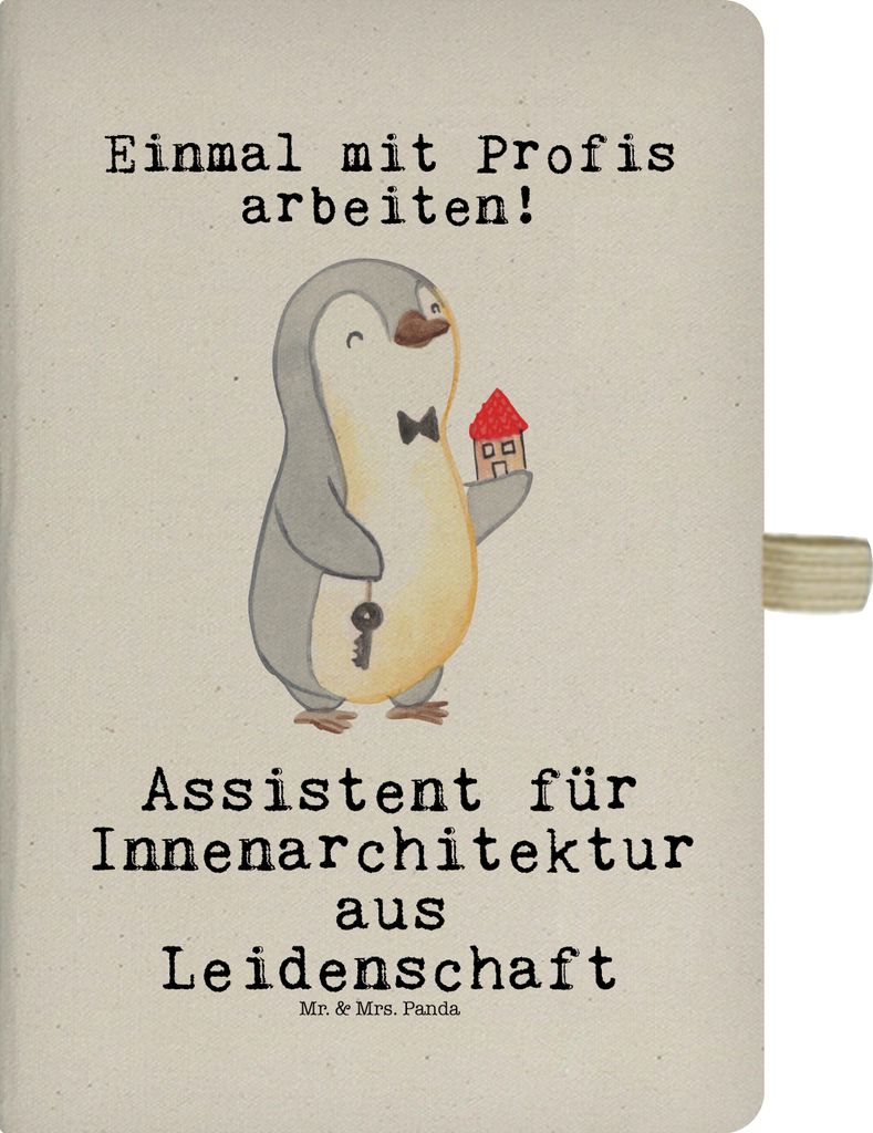 Mr. & Mrs. Panda Skizzenbuch Assistent für Innenarchitektur Leidenschaft - Transparent - Geschenk, Kladde, Tagebuch, A5 Notizbuch, Journal, Reiset...