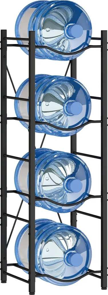 Meuble de rangement pour 4 gallons d'eau en acier noir - Structure stable