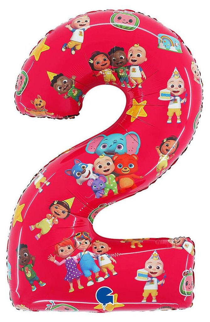 Palloncino in foil numero 2 CoComelon, 66 cm Immagine del prodotto 