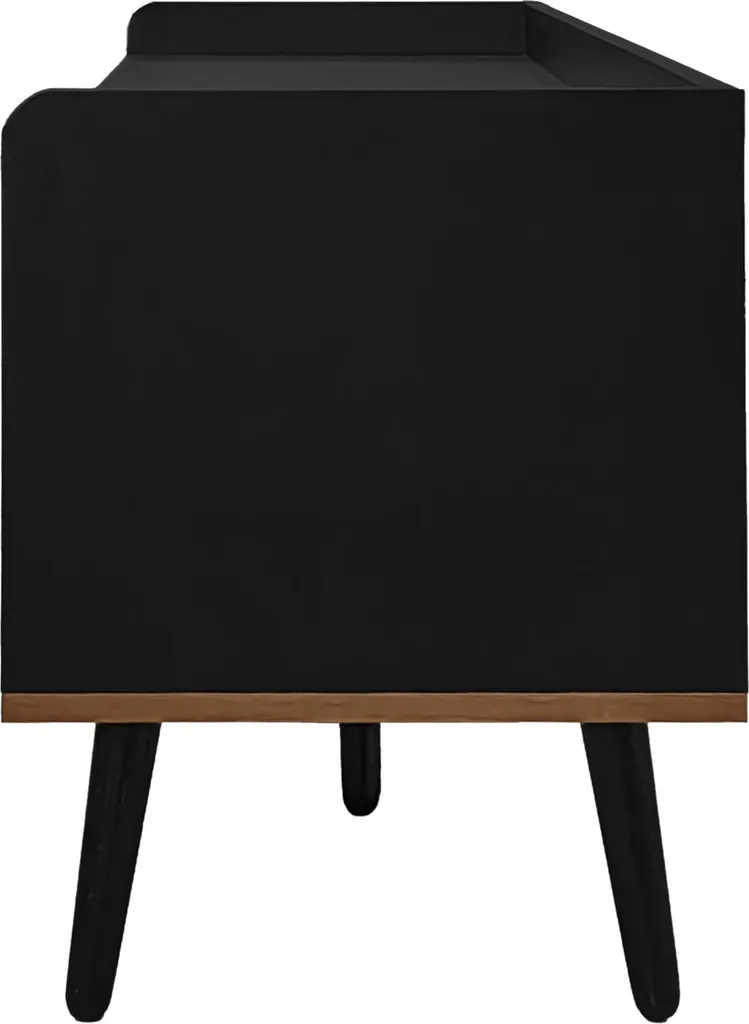 Buffet bas multimédia bicolore 160 cm avec rangements fermés 3 portes