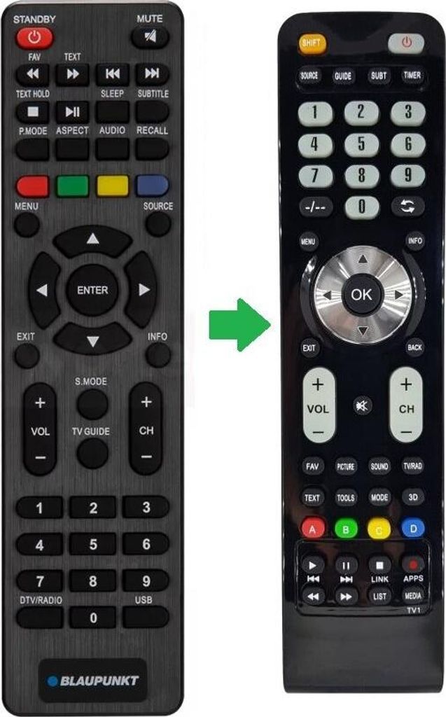 Ersatz Blaupunkt TV Fernbedienung BN32H1032EEB und BN39H1012EEB