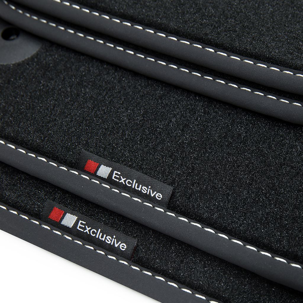 Exclusive Design Auto Fußmatten passend für Citroen C5 X ab Bj. 03/2023-2025, Naht:Silber. Deluxe Velours