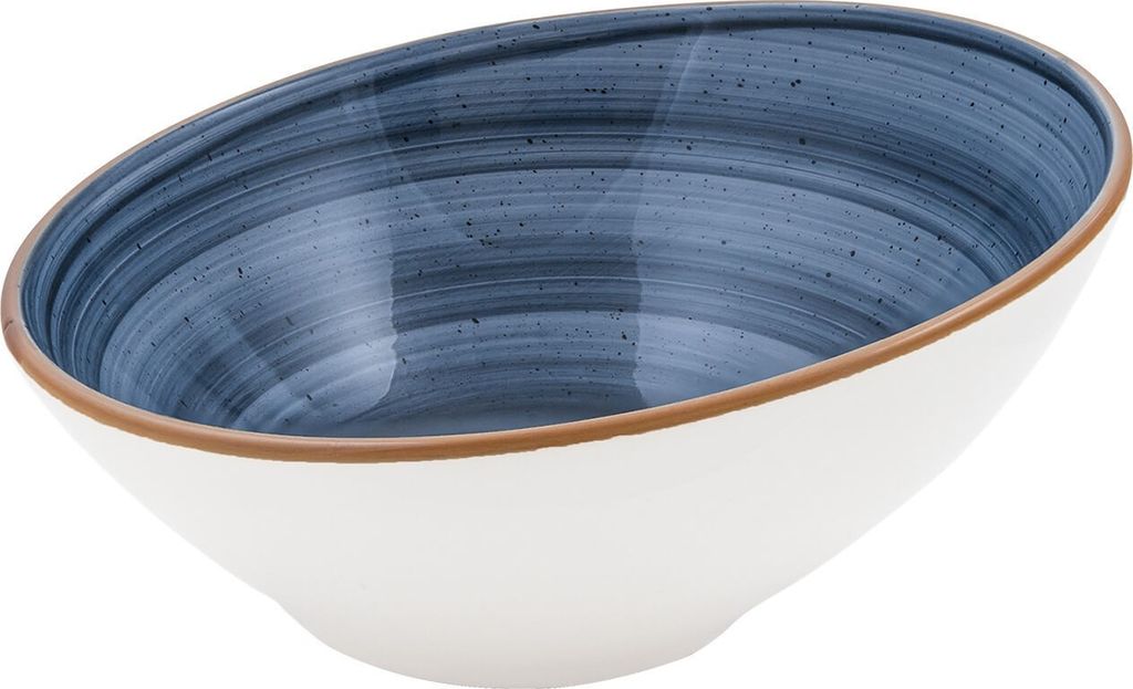 6x Bonna Aura Dusk Vanta Schale rund 16cm 35cl 7,5cm tief Blau Creme Porzellan ADKVNT16KS Salatschalen Desserschalen Geschirr