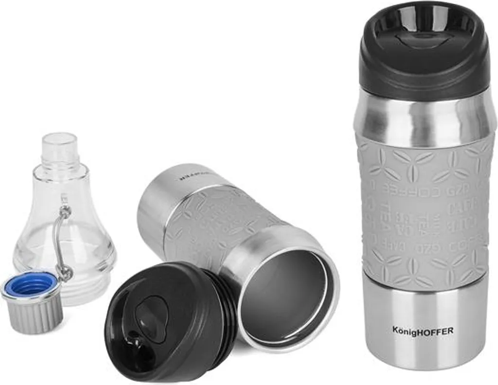 Bouteille thermique 2 en 1 Konighoffer Troy gris - Gourde 350-500 ml