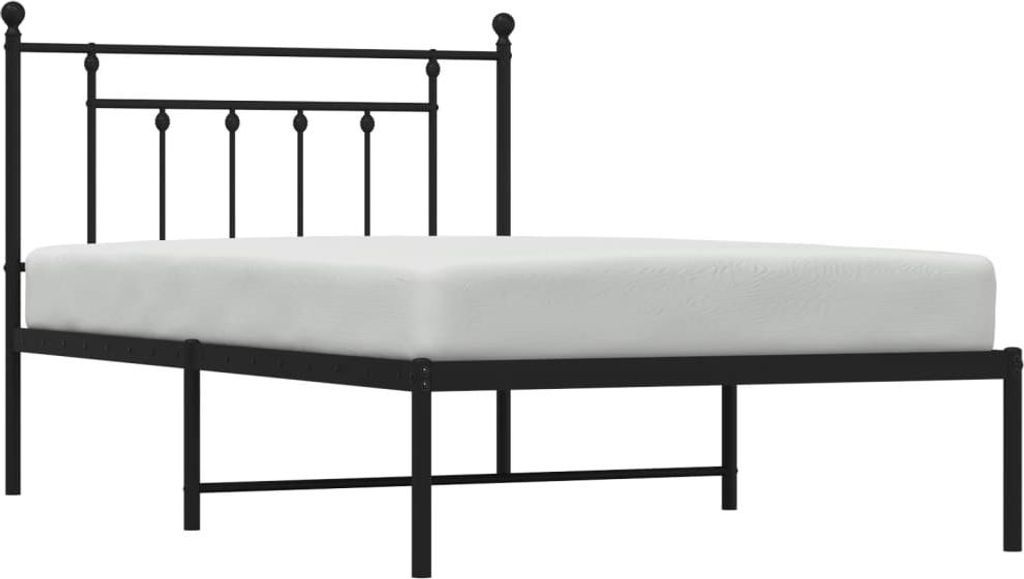 vidaXL Bettgestell mit Kopfteil Metall Schwarz 107x203 cm