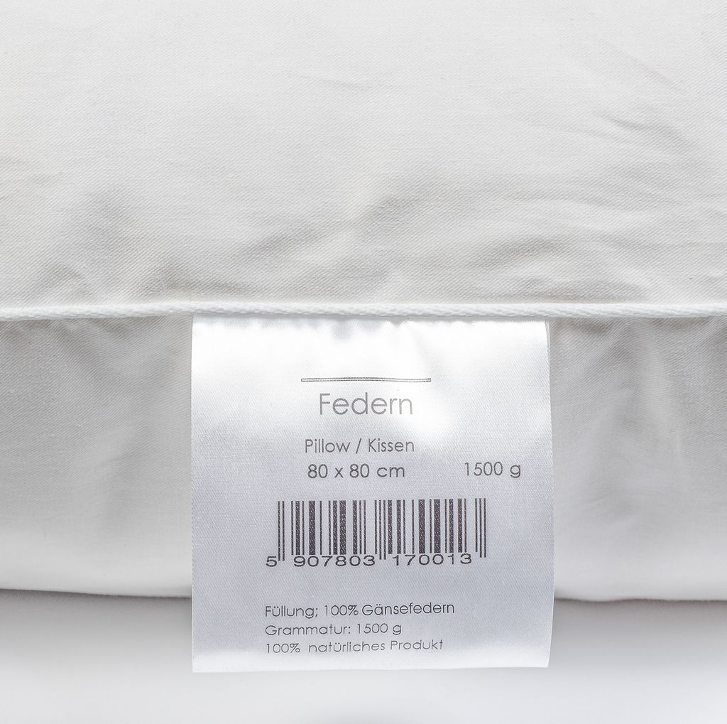 4er Set  | Kopfkissen 80x80 cm | Füllung: 1500 Gramm Produktbild 4