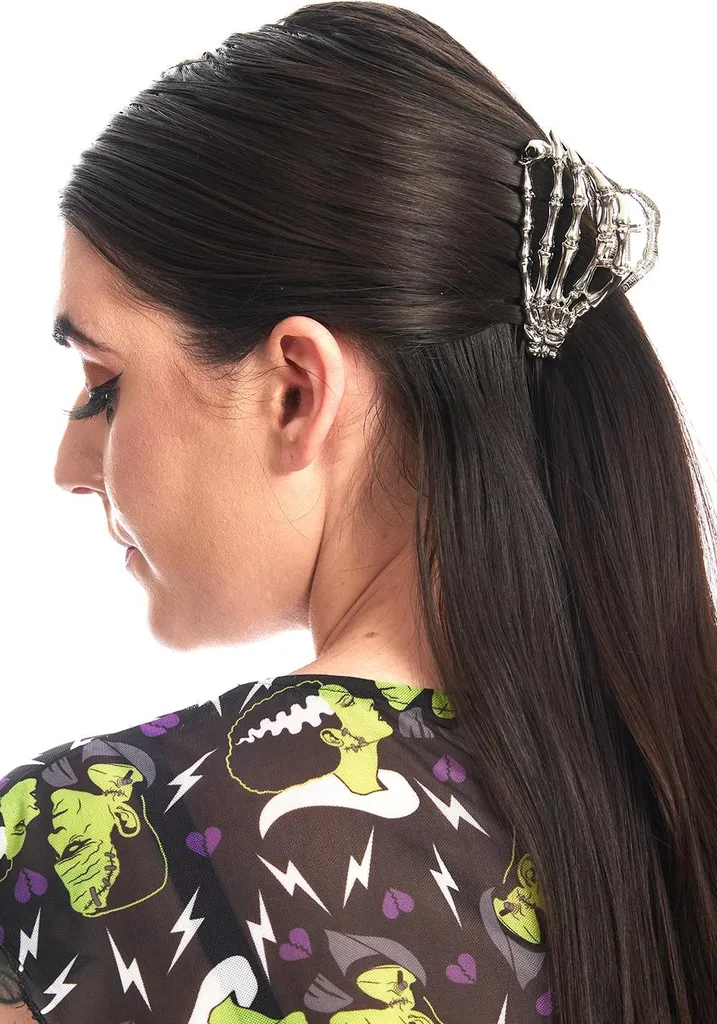 Fermaglio Capelli Alternative Mani di Scheletro - Accessorio Y2K Grunge