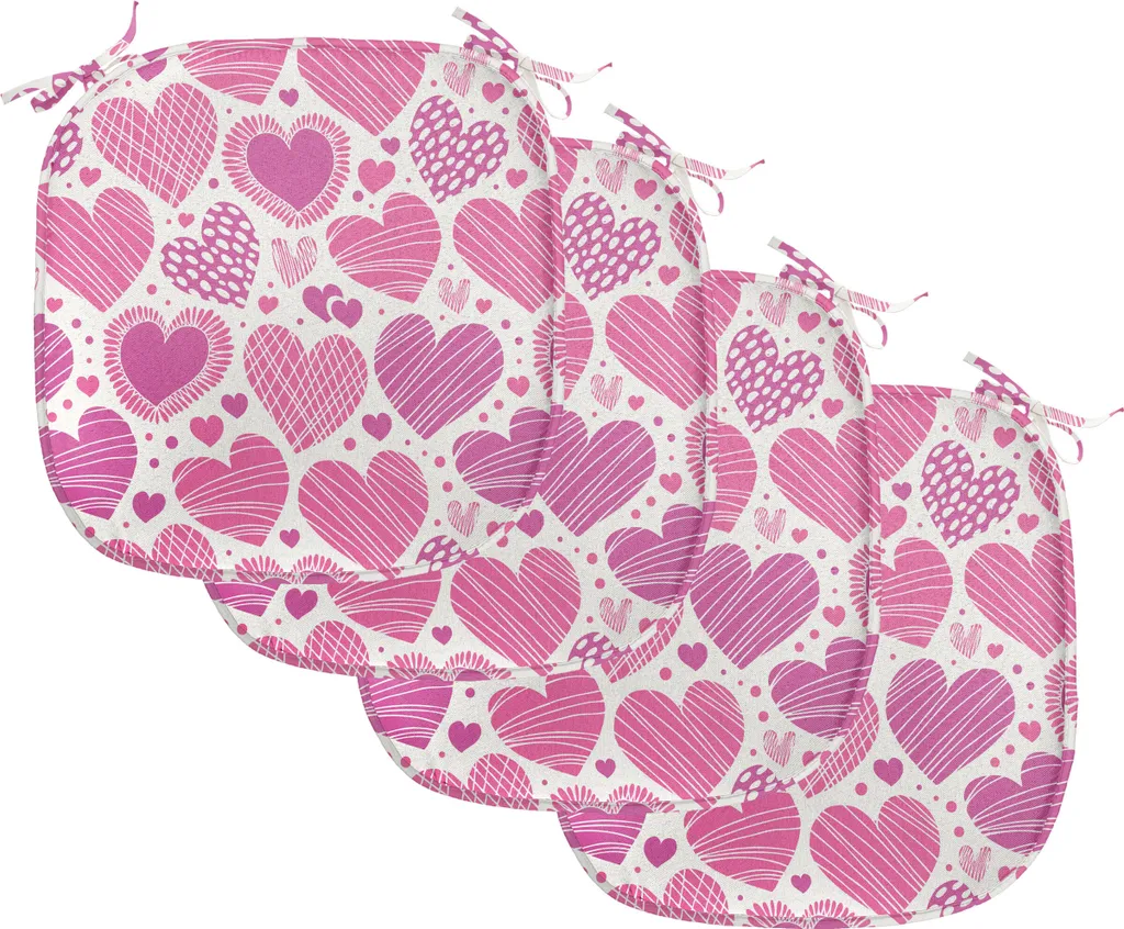 Cuscini Sedie San Valentino 40cm Impermeabili Rosa Bianco ABAKUHAUS