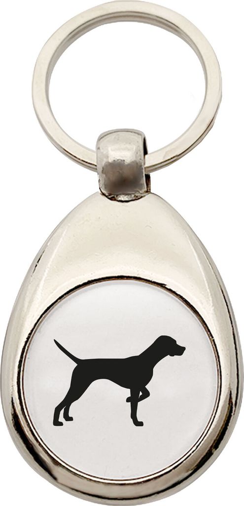 Huuraa Schlüsselanhänger English Pointer Silhouette Metall Schlüsselring Einkaufswagenchip Geschenkidee