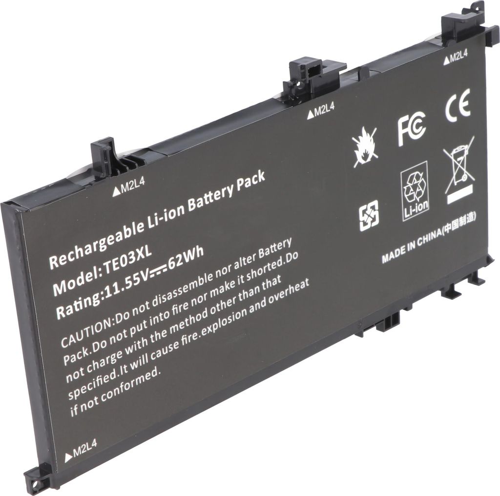 Akku passend für HP OMEN 15-AX000 series , Li-Polymer, 11,55V, 5360mAh, 62Wh, schwarz