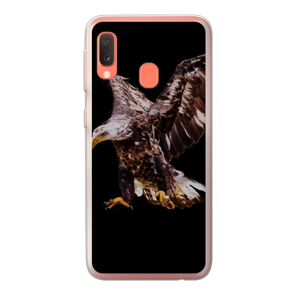 MuchoWow Handyhülle Schutzhülle Hülle für Samsung Galaxy A20e Adler - Vogel - Federn Silikon Softcase Handy Hülle - Abdeckung