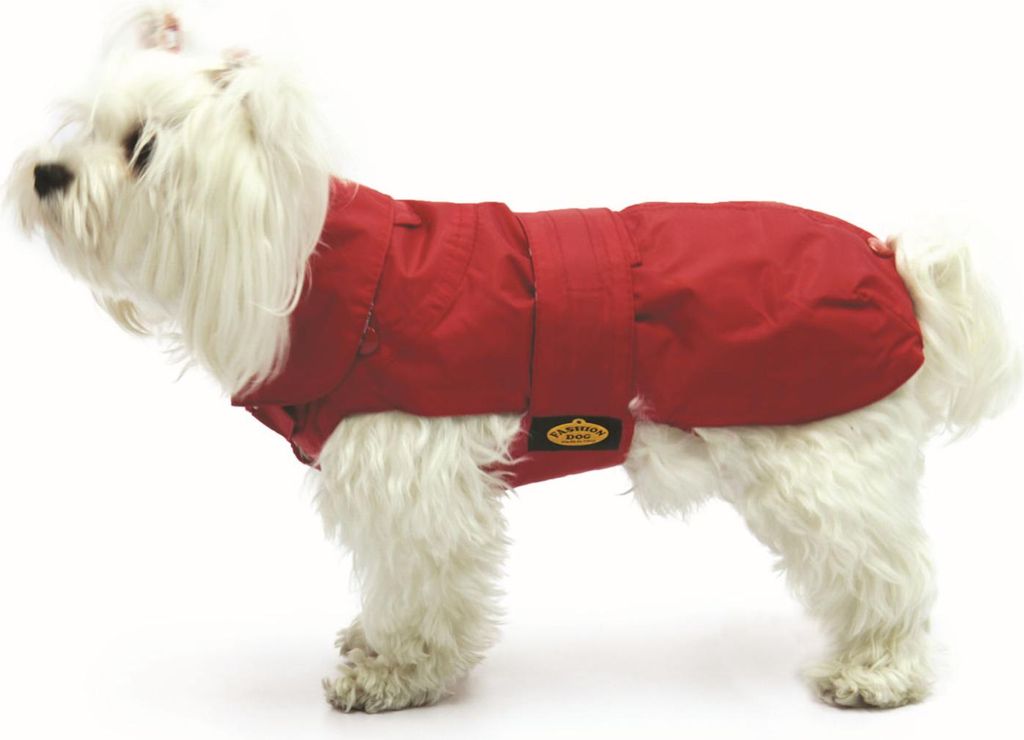 Fashion Dog Hundemantel mit Kunstpelz-Futter - Rot - 80 cm