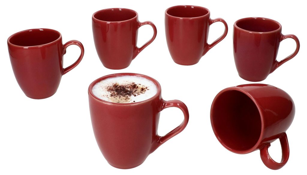 Mäser 6x Natural Kaffeebecher 270ml rot Steingut 6 Pers Produktbild 