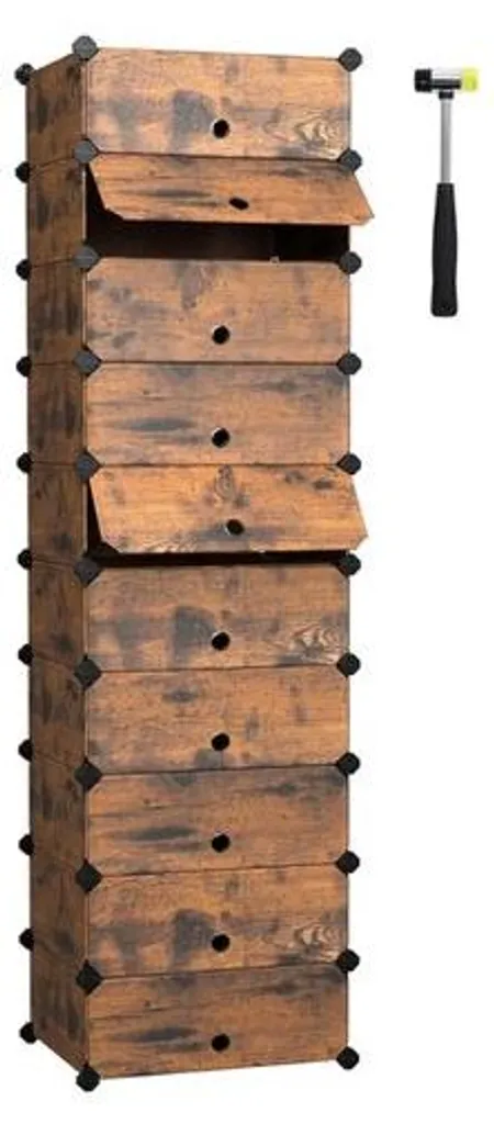 Étagère chaussures Braun anti-désordre avec bac de rangement métallique