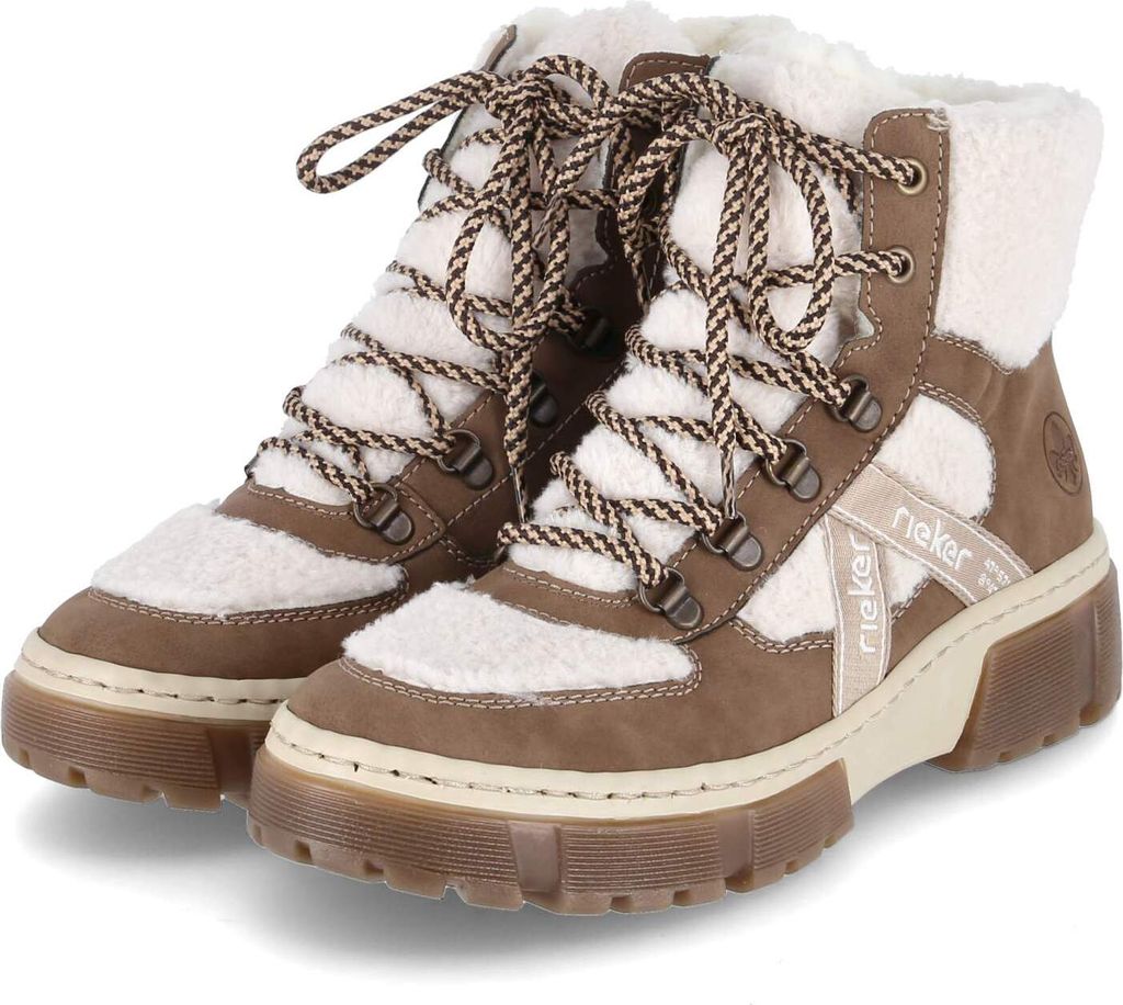 Rieker Damen Winterstiefeletten Beige Weiß Teddy Größe: 41 Produktbild 