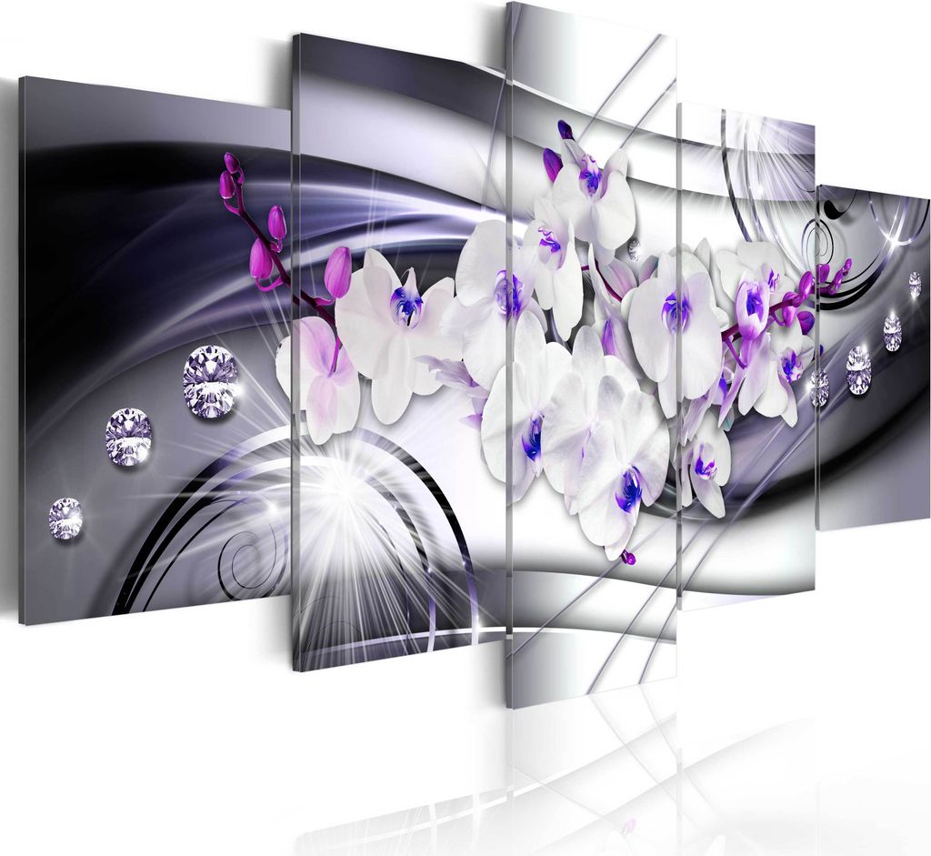 Leinwandbilder 200x100 cm b-A-0238-b-p Vlies Leinwandbild 5 tlg Kunstdruck modern Wandbilder XXL Wanddekoration Design Wand Bild ABSTRAKT BLUMEN OR...