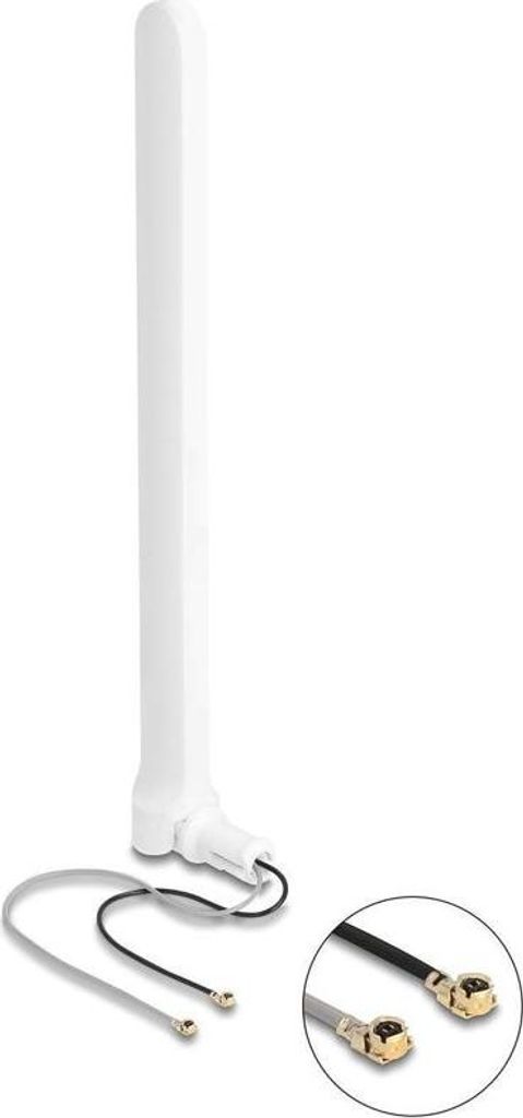 Delock WiFi 6 Doppelantenne 2 x I-PEX Inc., MHF I Stecker 2 - 5 dBi 17 cm omnid