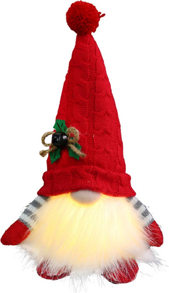 Weihnachtswichtel-Puppendekoration, leuchtende Plüsch-Zwergfigur, ausgestopfter gesichtsloser Zwerg mit Lichtern, Weihnachtstisch-Kaminsims-Dekora...