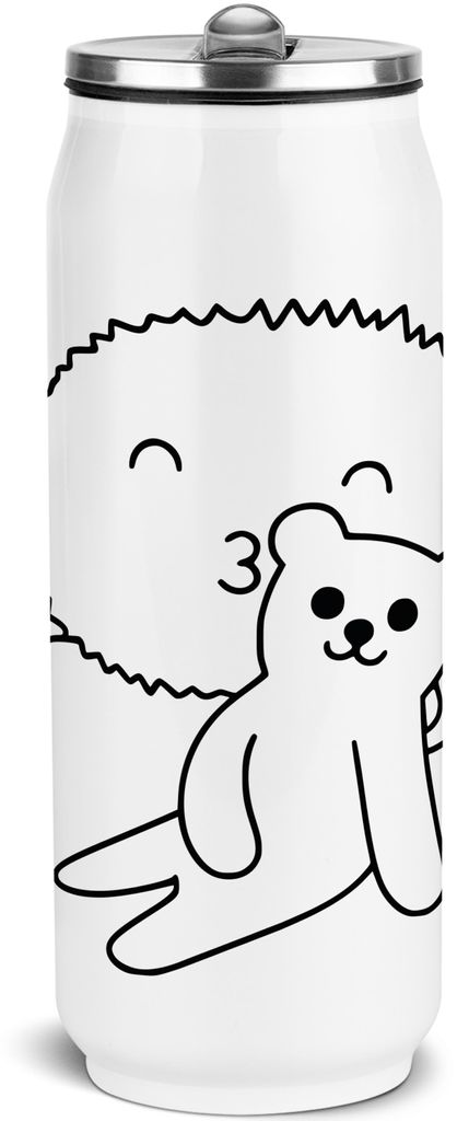 Mr. & Mrs. Panda Trinkflasche Spinne Agathe Teddy - Weiß - Geschenk, Thermoflasche, Edelstahl, Isolierte, Verliebt, sport, Miteinander, Treue, Dan...