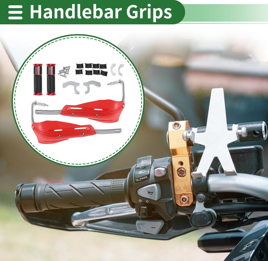 7/8" 22mm 15/16" 24mm Motorrad Lenkergriffe Abdeckung Kit Aluminiumlegierung Gummi Lenkergriffe Rot 1 Satz Seite Schachbrett-Diamantmuster