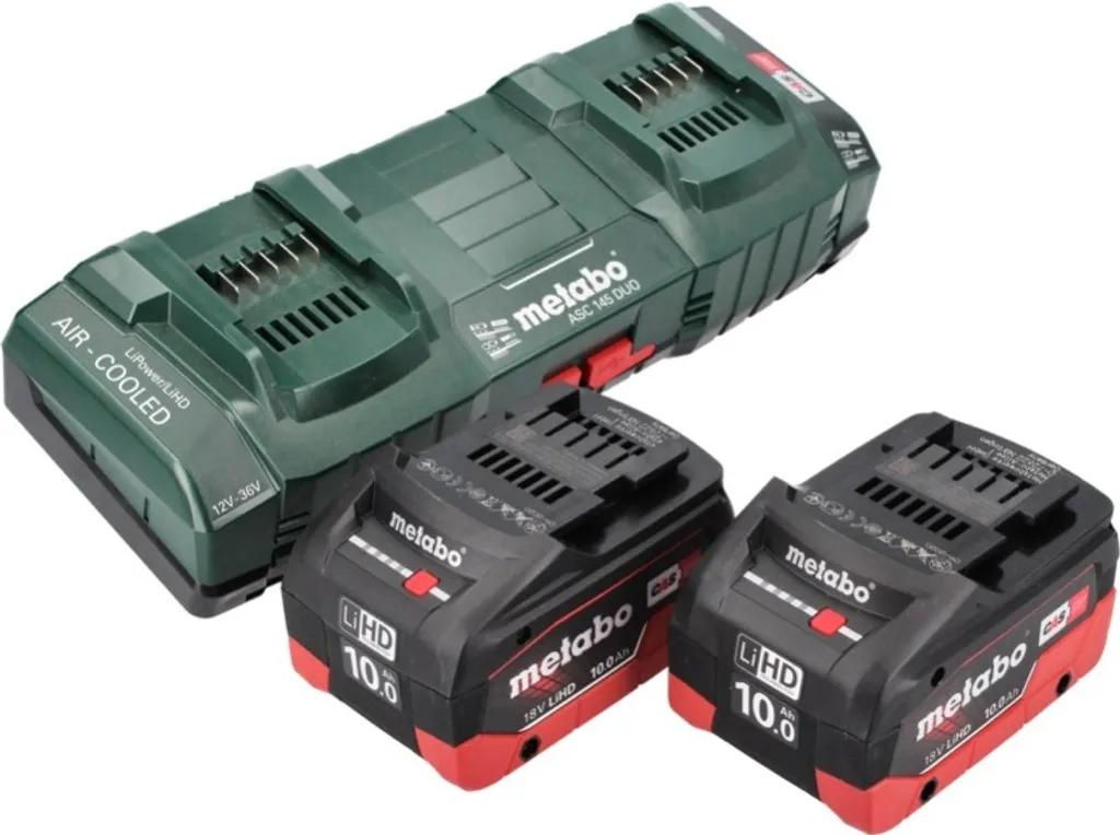 Pack Énergie Metabo avec Batteries 18V LiHD 10,0Ah et Chargeur Rapide