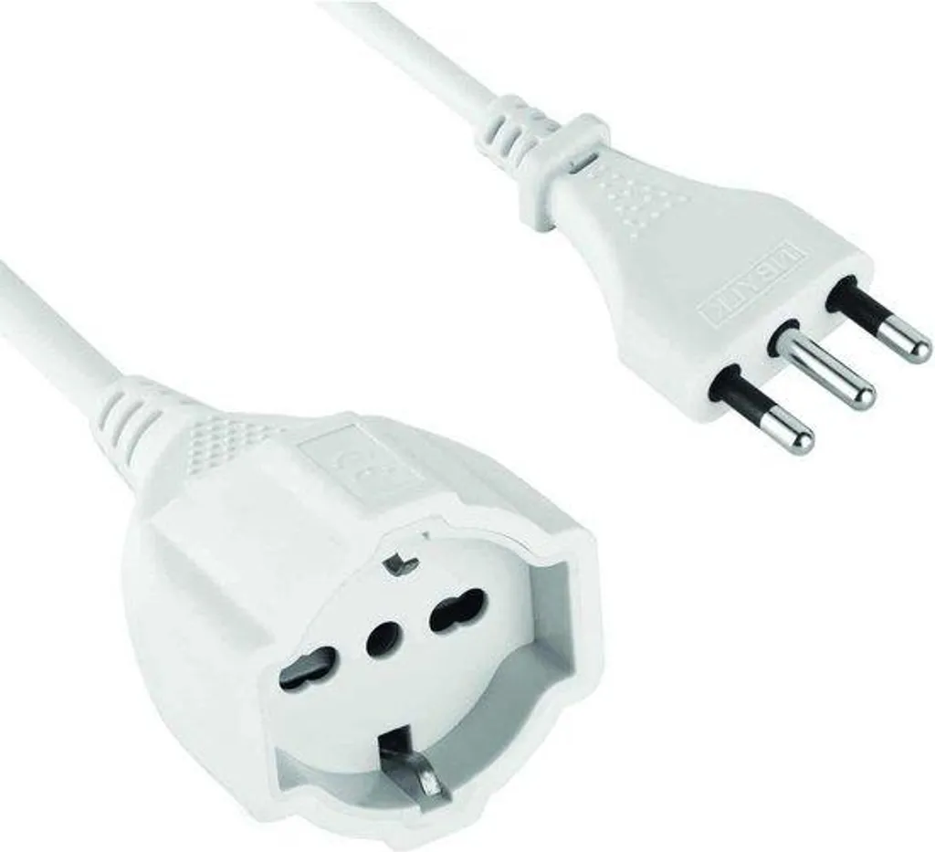Câble prolongateur blanc 10m 3x1,5mm avec fiche double universelle 16A