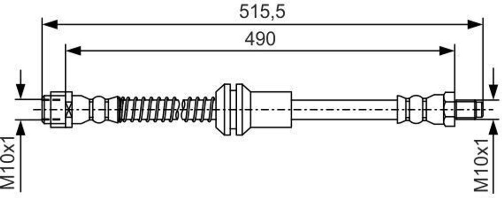 BOSCH 1 987 481 721 Bremsschlauch Vorne passend für MERCEDES-BENZ GLK (X204)