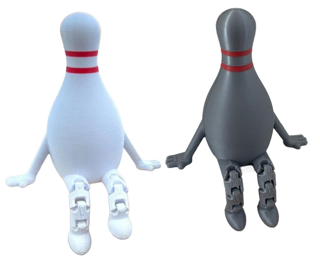 Bowling Buddy Figur, Bowlingkugel-Ornament mit beweglichen Beinen, Mini-Bowlingkegel-Dekoration, Sammlerstück für Zuhause, Büro, Regale, Schreib...