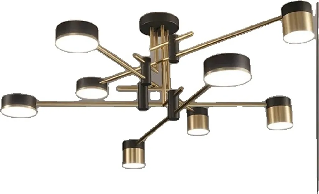 Plafonnier Lustre LED Salon 8 Branches - Luminaire Design Chic Tricolore