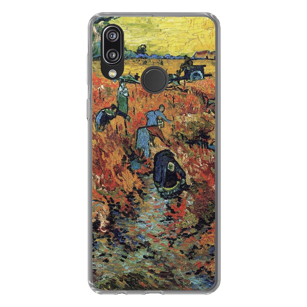 MuchoWow Handyhülle Schutzhülle Hülle für Huawei P20 Lite (2020) Der rote Weinberg - Vincent van Gogh Silikon Softcase Handy Hülle - Kartenh...
