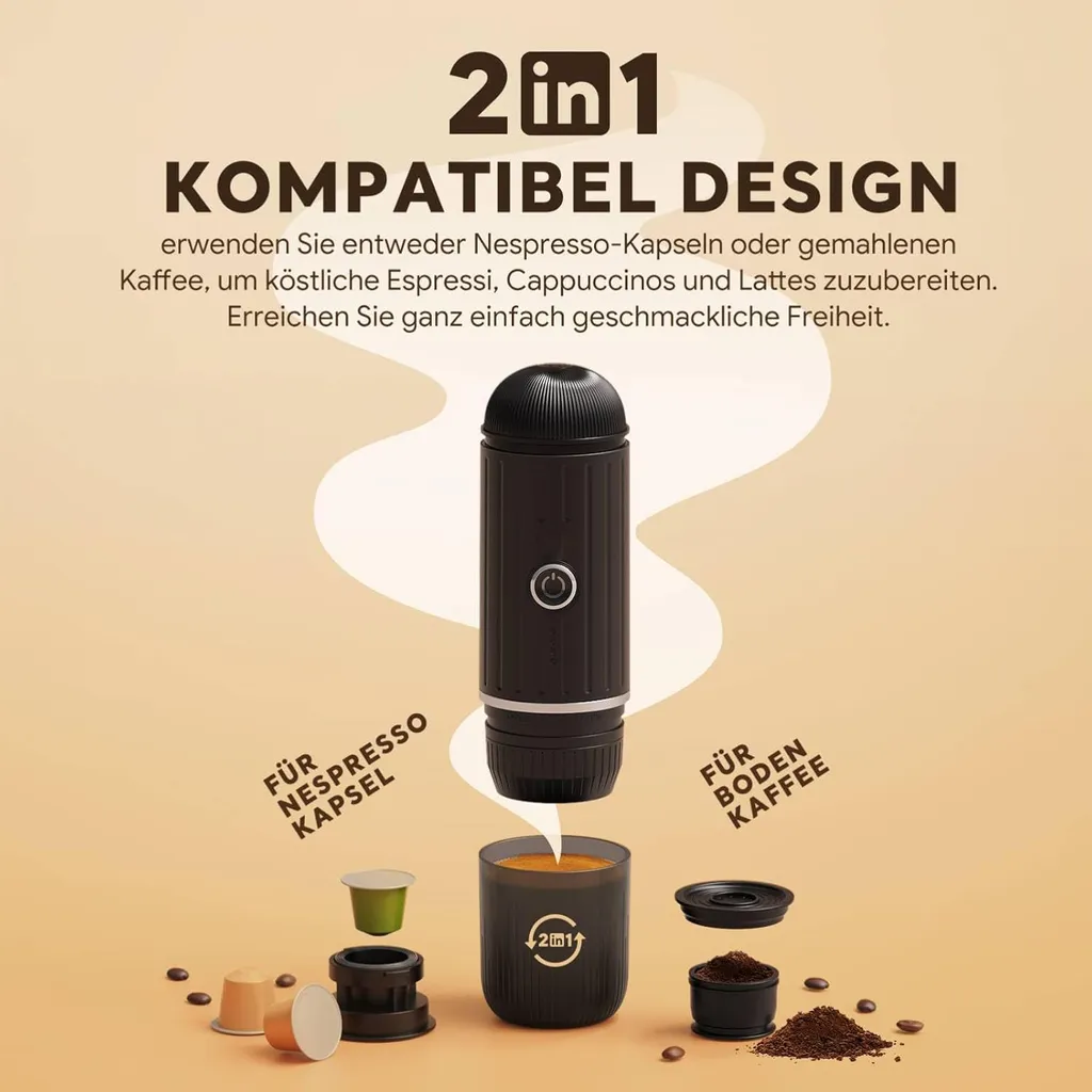 Machine expresso de voyage rechargeable ZELURXX compatible Nespresso - 2