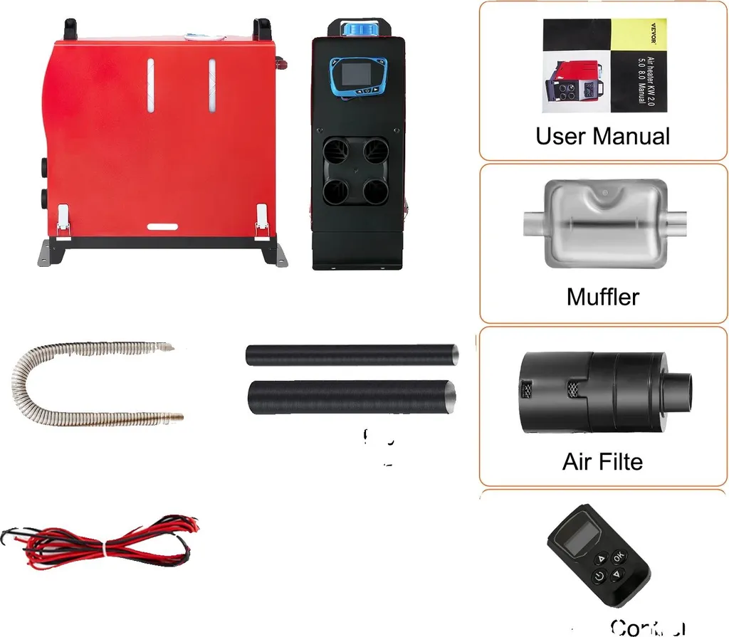 Chauffage diesel 5KW 12V anti-givre et silencieux pour van et bateau