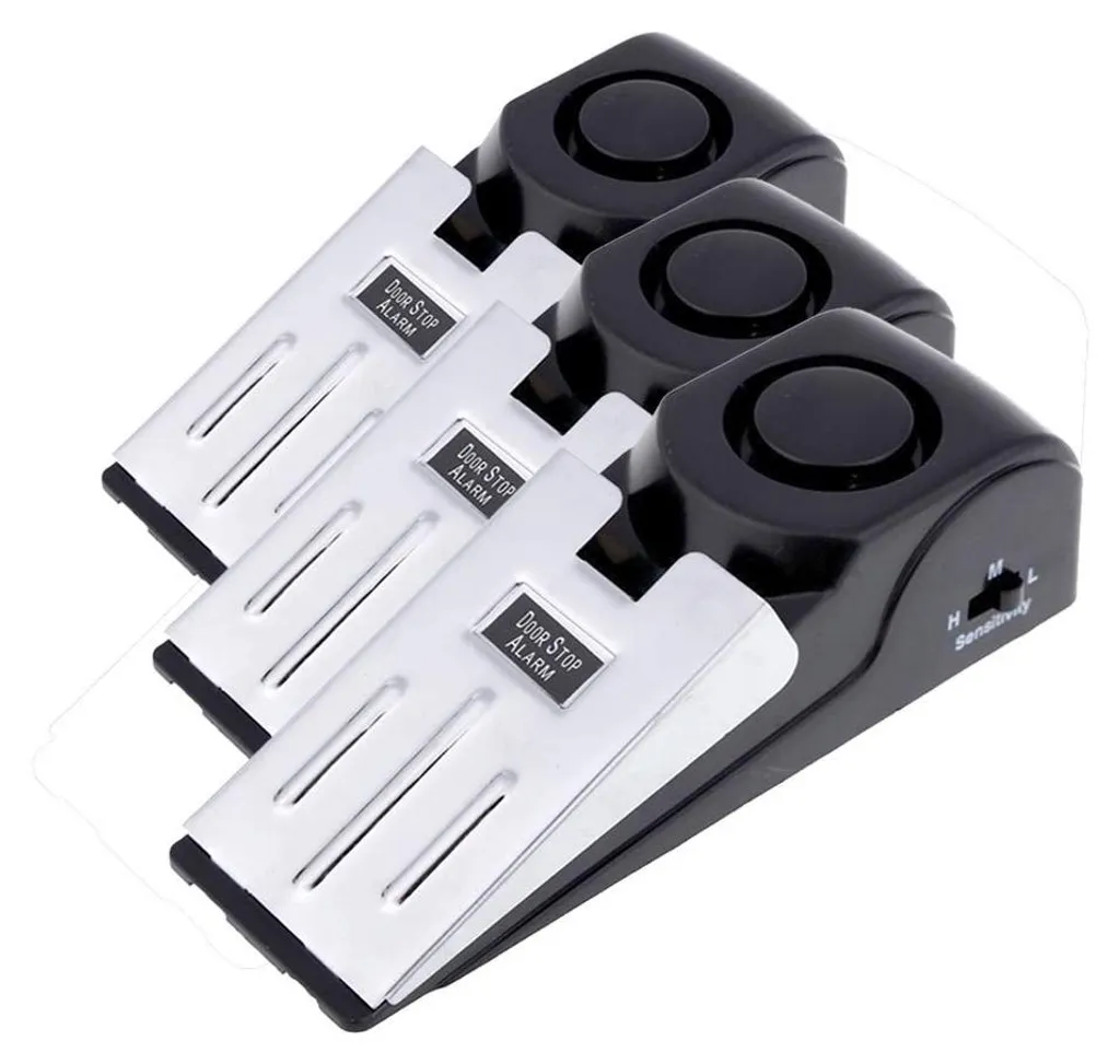 Lot de 3 butoirs de porte de sécurité MS-M68 avec alarme 120 dB puissante