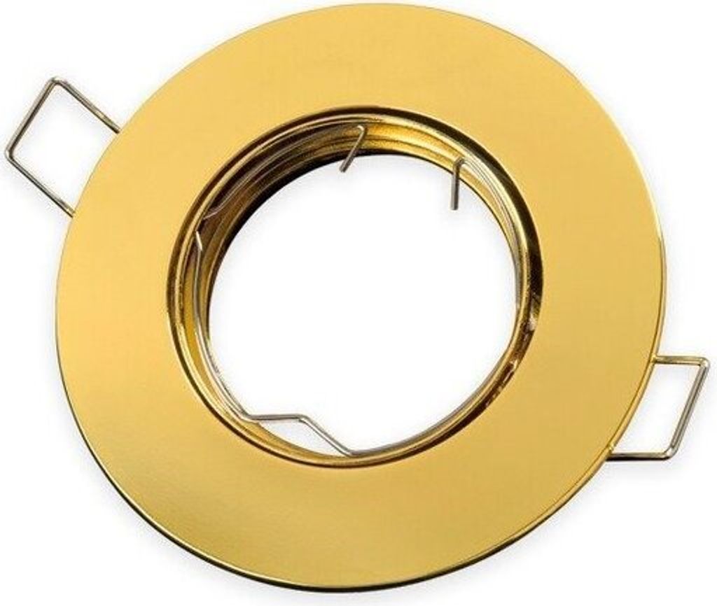Einbaustrahler GU10 35° Schwenkbar Ø80mm Bohrloch Aluminium inkl. GU5.3 Fassung 12V für LED Leuchtmittel 50mm Gold, Rund