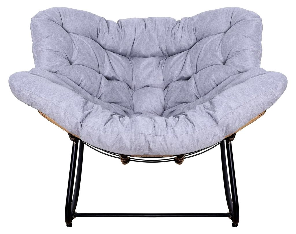 Schaukelstühle für Erwachsene, Rattan-Schaukelstuhl, Terrasse, bequemer Lesestuhl mit großem Kissen, Indoor-Liegestuhl, breite Stühle für Balk...