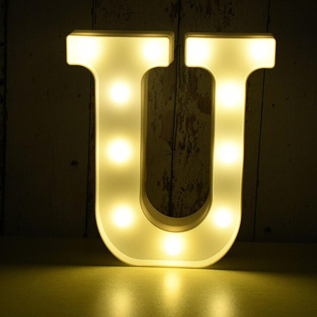 Lettre lumineuse LED 3D, 22 cm lettre U Image du produit 