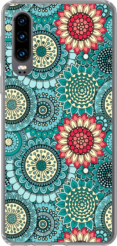 MuchoWow Handyhülle Schutzhülle Hülle für Telefoonhoesje Huawei P30 Mädchen - Blumen - Muster - Mädchen - Kinder - Kinder Silikon Softcase ...