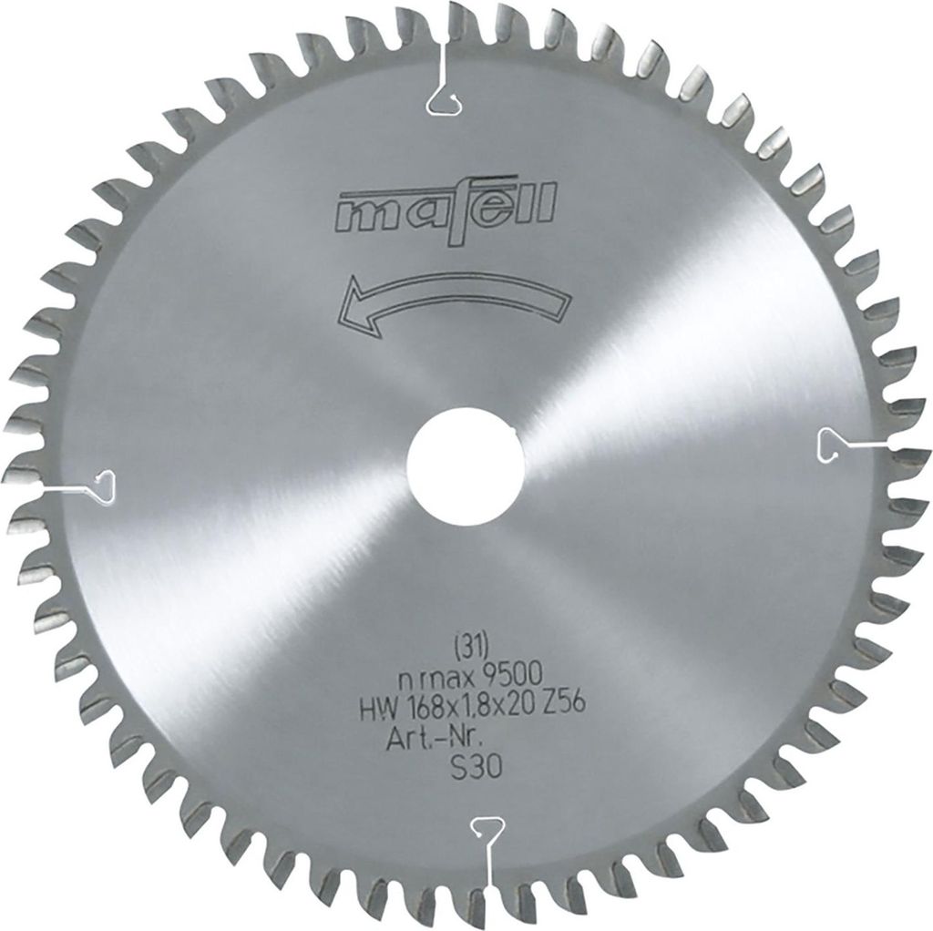 Mafell Sägeblatt-HM 168 x 1,2/1,8 x 20 mm, Z 56, WZ | 092482