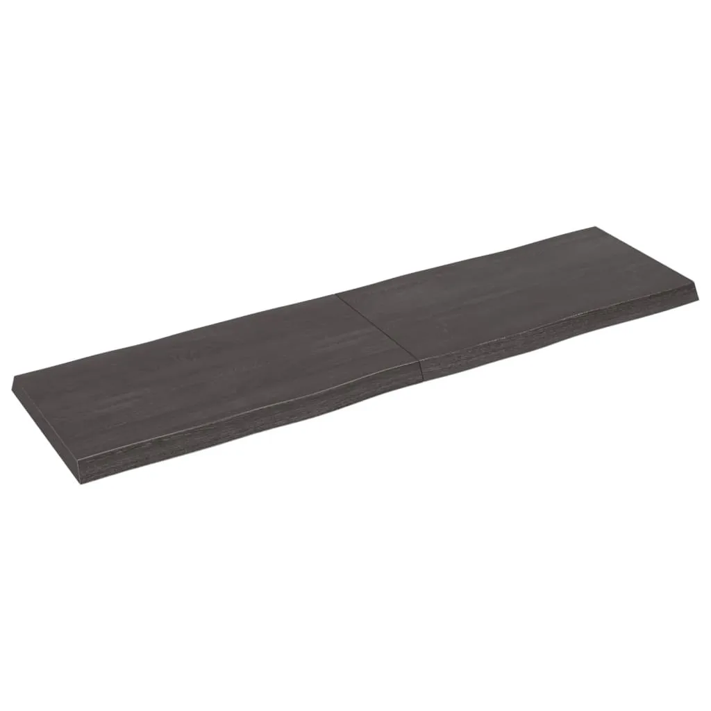 SYFAX™ Piano Tavolo Marrone Scuro 180x50x(2-6)cm Rovere Non Trattato