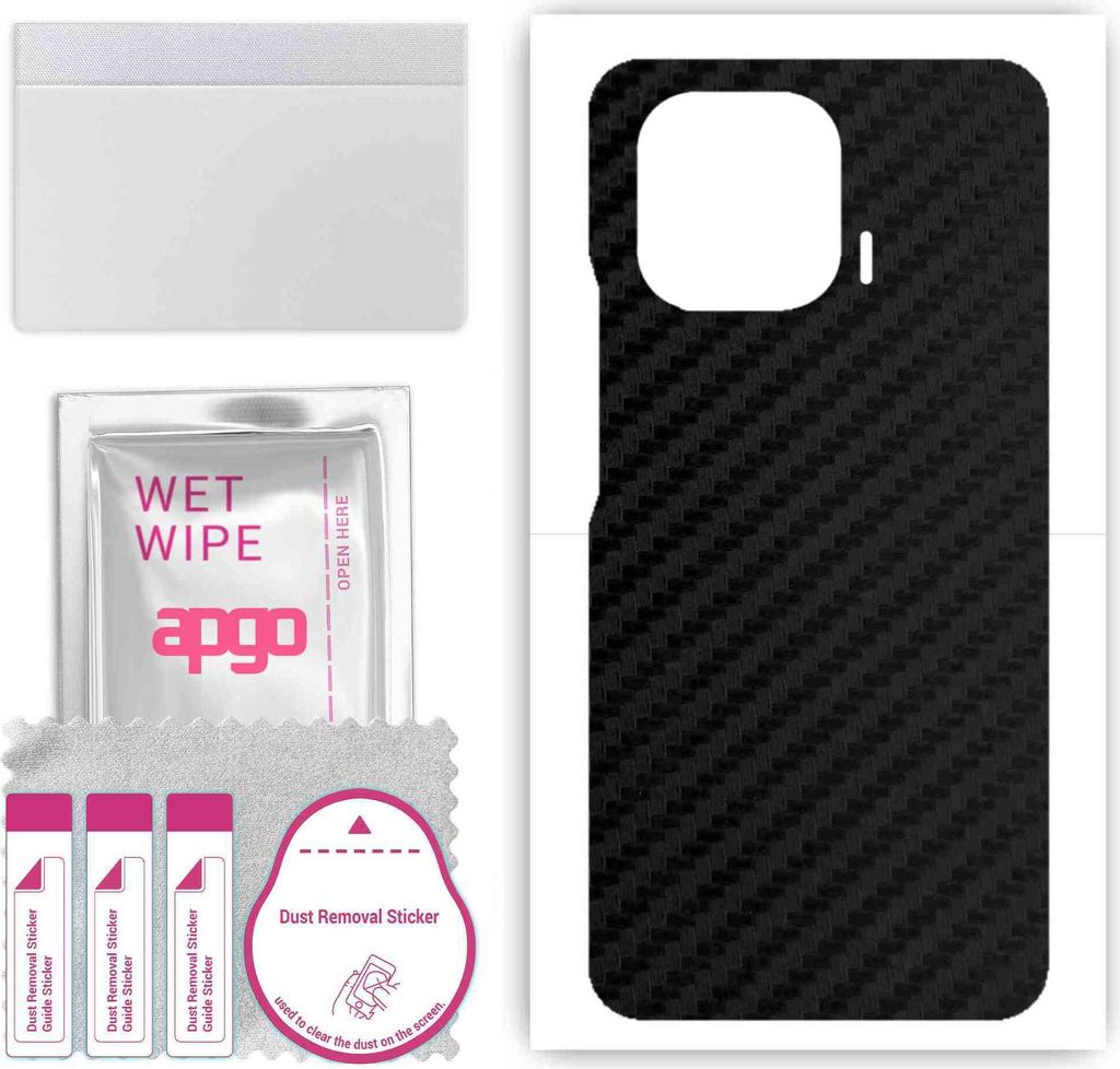 apgo Rückseite Schutzfolie, Skin, kompatibel mit Xiaomi Mi 11 Pro, Hinten Displayschutzfolie aus Vinylfolie, kratzfest, einfache Montage - Schwarz...