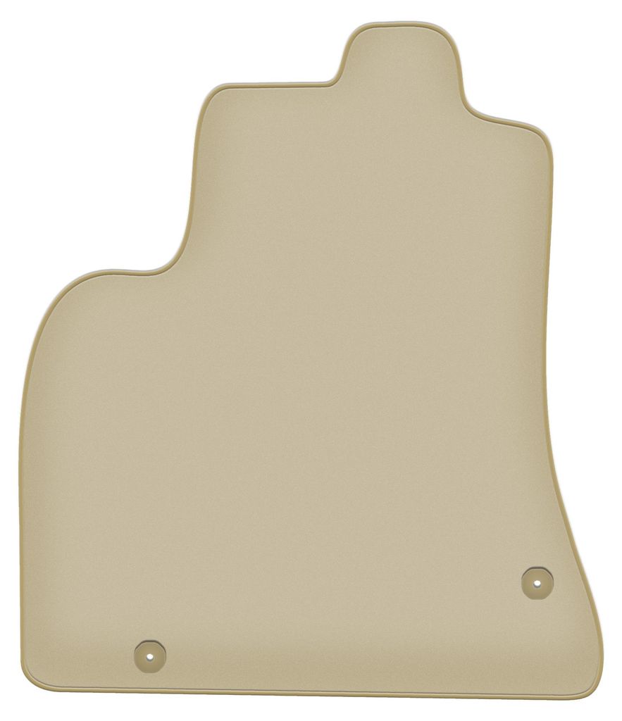 Fahrerfußmatte Velours PREMIUM beige passend für Peugeot Partner II (2008-2018, Tipi) – mit Befestigungen – passgenau